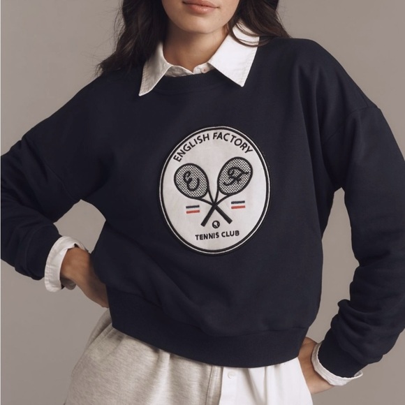 English Factory Women's Sleeveless Sweatshirt - Black and White - Picture 5 of 6